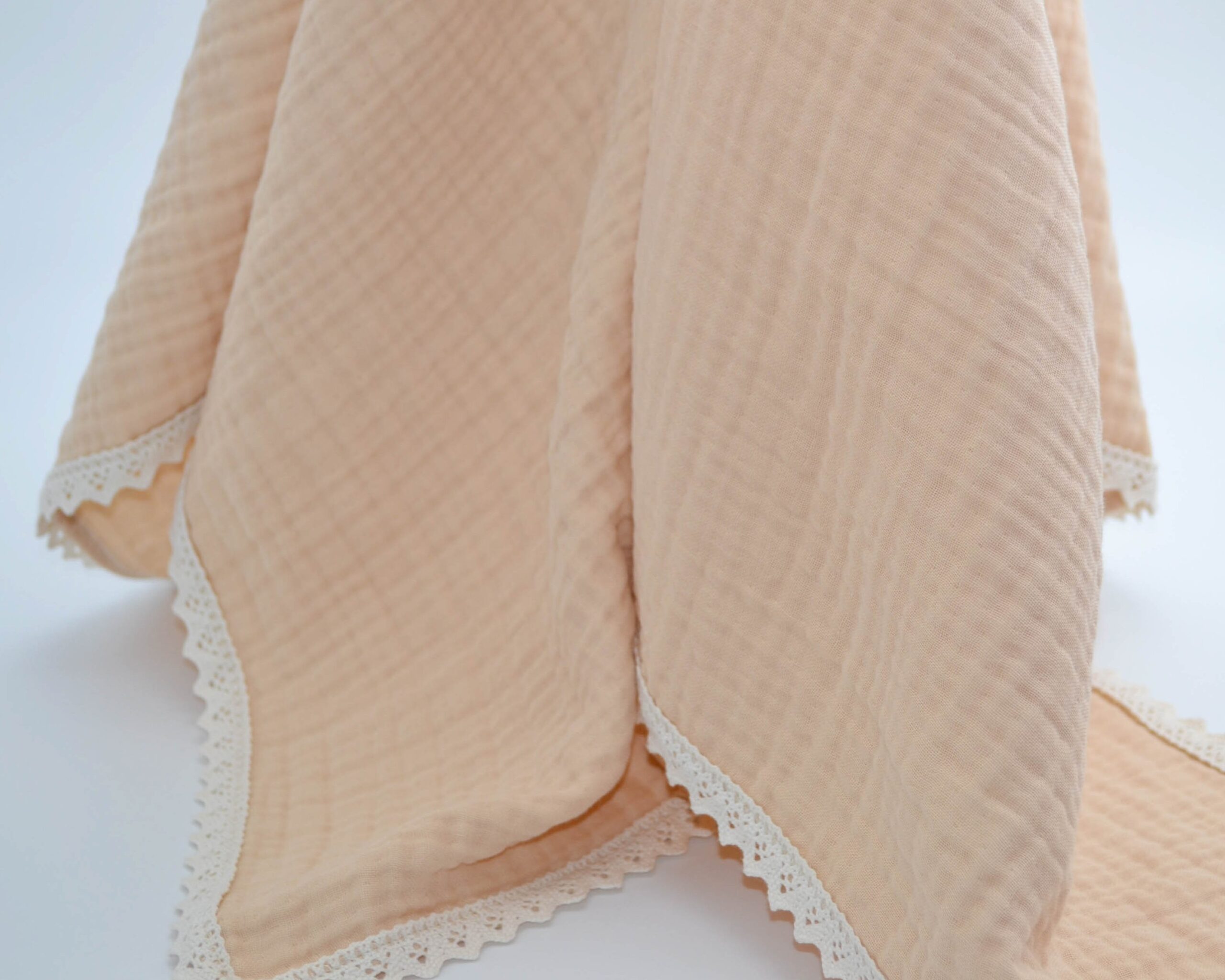 DSC_0148-2 Crema: Süt Köpüğü Dört Kat Müslin Battaniye - Görsel 1